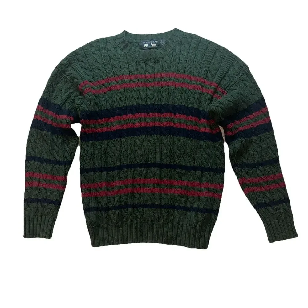 Woods & Gray Vintage Men’s Crew Neck Knit Pullover 100% Cotton‎ Size XL